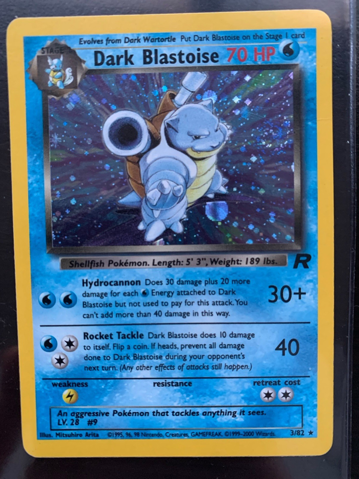 Dark Blastoise 3/82 Team Rocket Holo SPIRAL NM