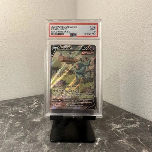 PSA 9 MINT 2021 Pokémon Evolving Skies Golurk V 182