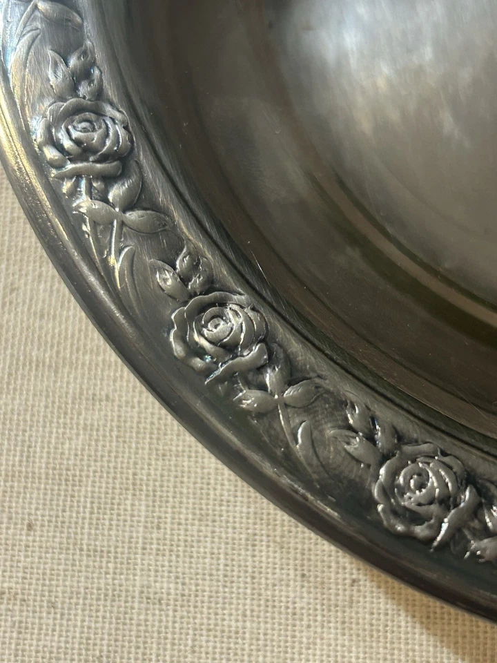 Reed & Barton 经典玫瑰设计糖果盘碗银盘 6.5 阅读  — 第 4/4 张图片