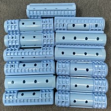 Vintage MCM Hair Snap Over Rollers Baby Blue 13pc Bundle 5/8" Barrel 2.5" Long