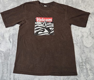 Vintage Y2K Volcom Spellout Box Logo T-Shirt Men's Size Medium Fits Like Small