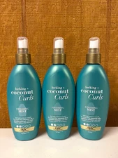 3 OGX Locking + Coconut Curls Finishing Mist 6 Oz. Each