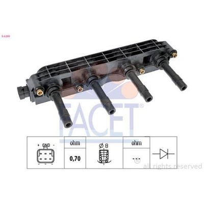 Zündspule Facet 9.6299 Oe Equivalent für Opel Vauxhall Hitachi General Motors