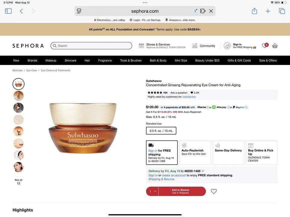 Sulwhasoo Concentrated Ginseng Rejuvenating Cream 15mL 0.5 Fl Oz NEW - Image 2 of 4