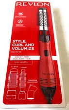 Revlon 1200W Perfect Hair Brush Style Curl Volumize Hot Air Kit, Red