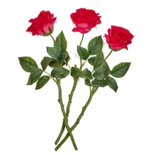 Factory Direct Craft Cerise Pink Artificial Open Rose Spray Bundle