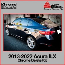 Acura ILX 2013-2022 Glossy Black Vinyl Chrome Delete Overlay