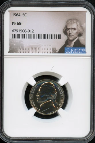 NGC - Jefferson Nickel - 5c - 1964 - PF 68