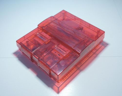 Transparent Clear Red Super Nintendo SNES Game Console SNS-001 with Green LED - Picture 6 of 14