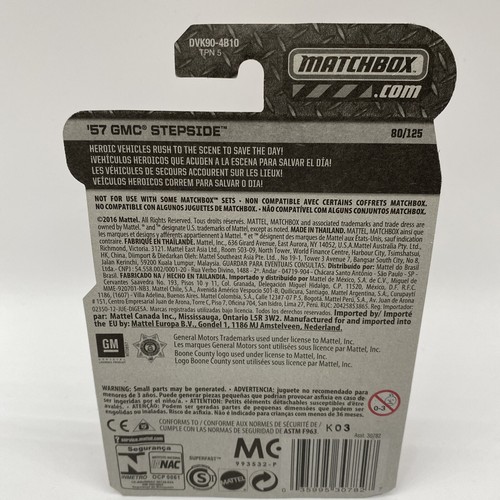 2017 Matchbox @ *57 GMC® Stepside* Brand New Sealed - Picture 3 of 3