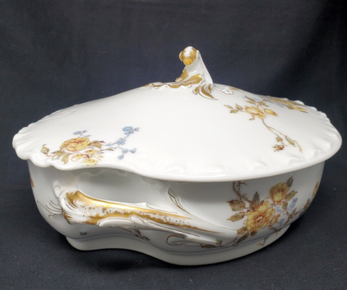 Piatto con ciotola per verdure coperto - Haviland & Co H&Co Schleiger 266 rose gialle - Foto 6 di 22