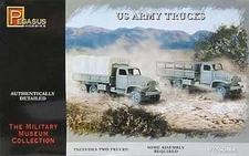 Pegasus US Army Trucks (2) - Plastic Model Military Vehicle Kit - 1/72 Scale
