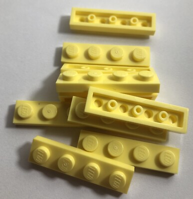 Lego, 10 x Plate Flat x 4, 3710 City, Star Wars, Spares Bright