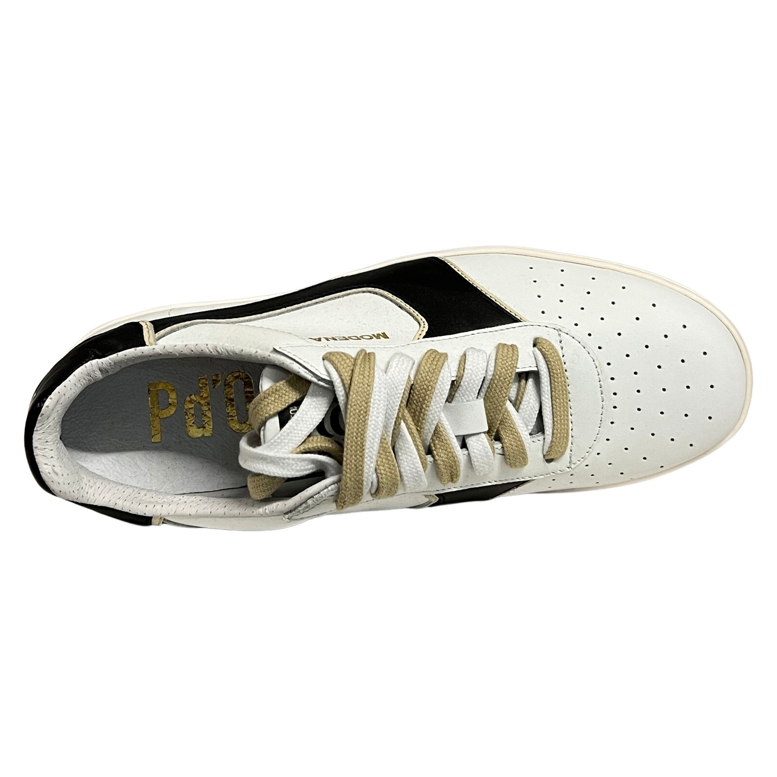 PANTOFOLA D’ORO scarpa uomo pelle bianco nero MODENA CYL1SU MADE IN ITALY