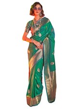Women's Kanjivaram Pure Soft Silk Saree For Women Pure Golden Zari With Blouse
