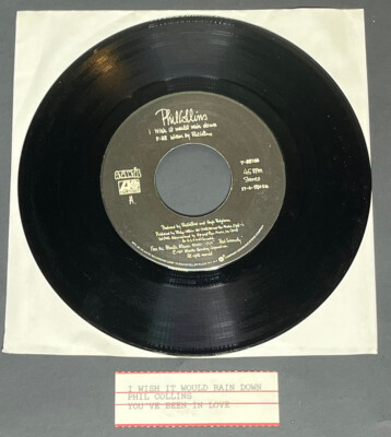 Phil Collins I Wish It Would Rain Down / You've Been in Love 45 Vinyl Record 7''