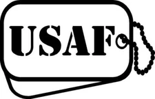 Vinyl Decal for Window - USAF Tags (Military - U.S. Air Force)