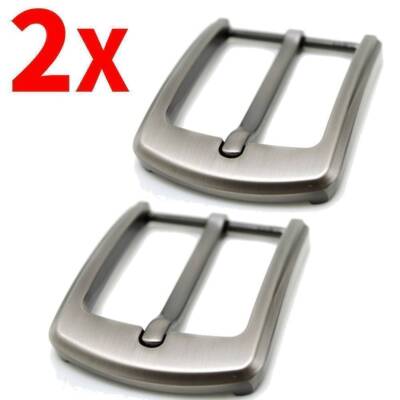 2x Edelstahl-Dornschließe für Herren Ledergürtel Ersatz Snap On 40mm Chrome EU