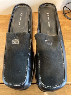 Anne Klein Slip On Shoes Loafers Women's M Black Leather