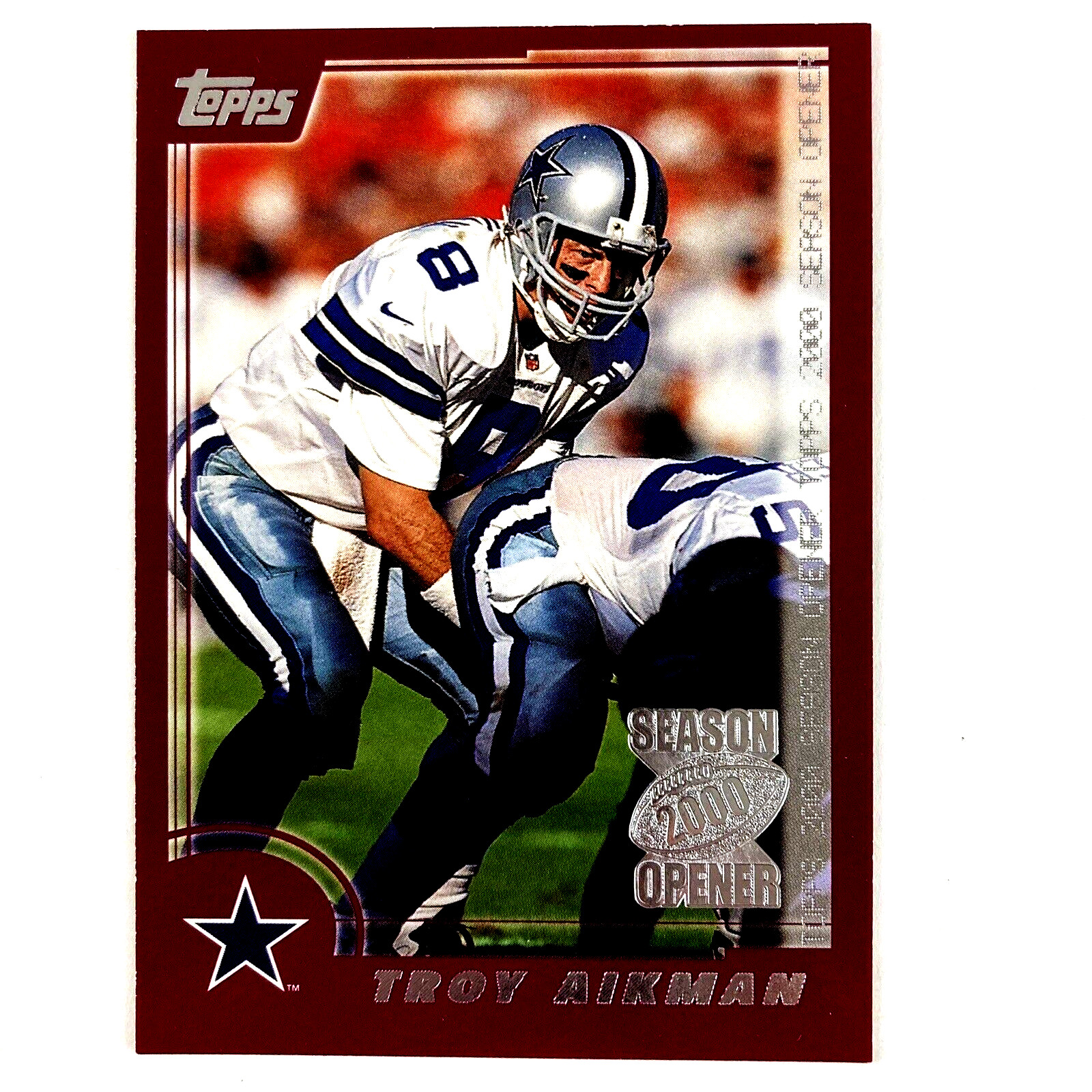 Troy Aikman 2000 Topps Season Opener Card #25 NFL Dallas Cowboys