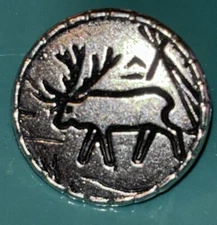 Vintage Pewter Buttons 8 ELK!! Great Quality & Norwegian 11/16”
