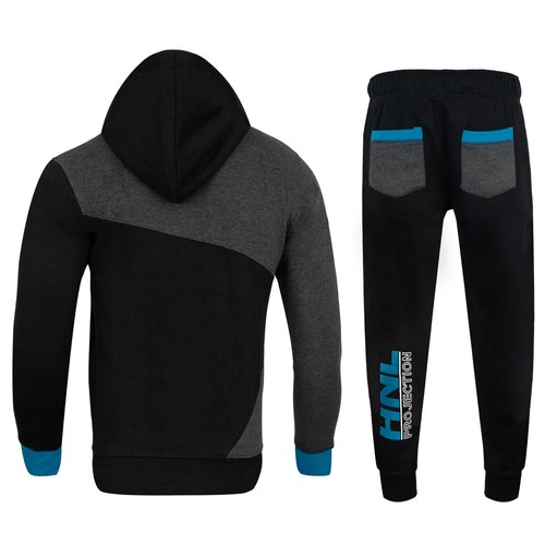 TUTA CON CAPPUCCIO RAGAZZO RAGAZZA TOP PANTALONI JOGGING BAMBINI TUTA JOGGING ETÀ DA 2 A 13 - Foto 2 di 10