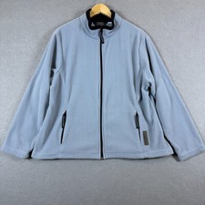 Vintage Women's Black Diamond Jacket Full-Zip Fleece Size XL Blue Made in USA