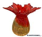 RARE Murano Amberina Flame Art glass vase