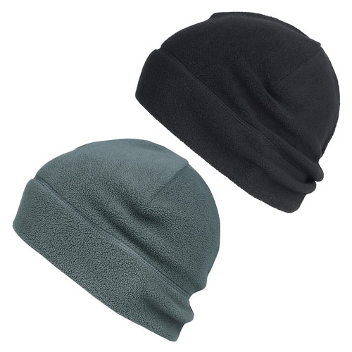 Polar Fleece Stretch Beanie Hat Slouchy 