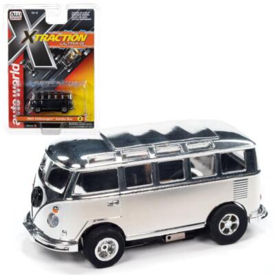 Auto World SC412-2C Xtraction 1965 VW Samba Bus (Chrome) HO Scale Slot Car