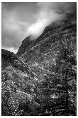 Glencoe, schottische Highlands, UK.. - 18'''' x 12'''' DRUCK - schottische Landschaften in BW