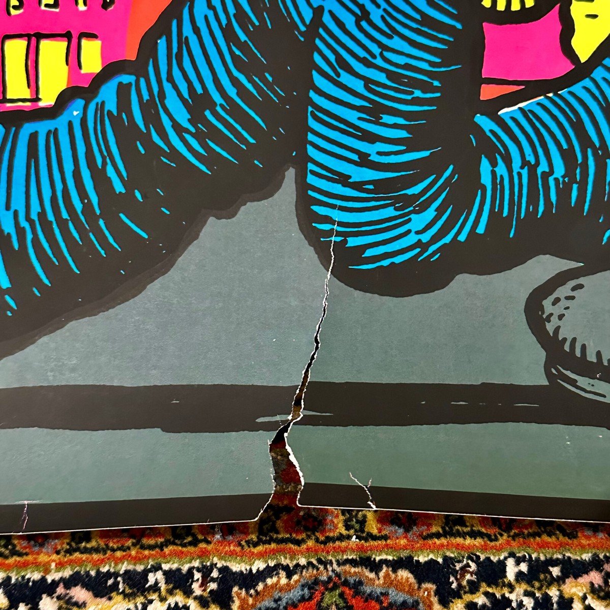 vtg hey hey hey head shop psychedelic 70s blacklight poster