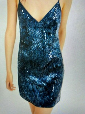 Zara Women's Tie Dye Sequin Strappy Dress Size M NWT Color Charcoal