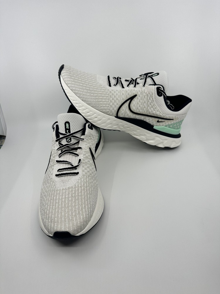 Nike React Infinity Run Flyknit 3 Phantom Black Mint DH5392-004 Men's Size 7 Running Shoes