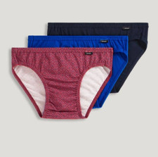 New Men's Jockey 3-Pack Bikini Briefs Underwear 100 Cotton Red-Blue-Navy 
