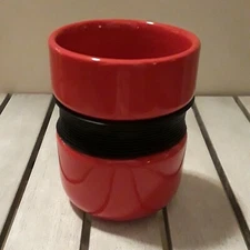 David's Tea FORLIFE Curve Style Tea Cup Mug Red Black 12 oz No Lid Infuser  