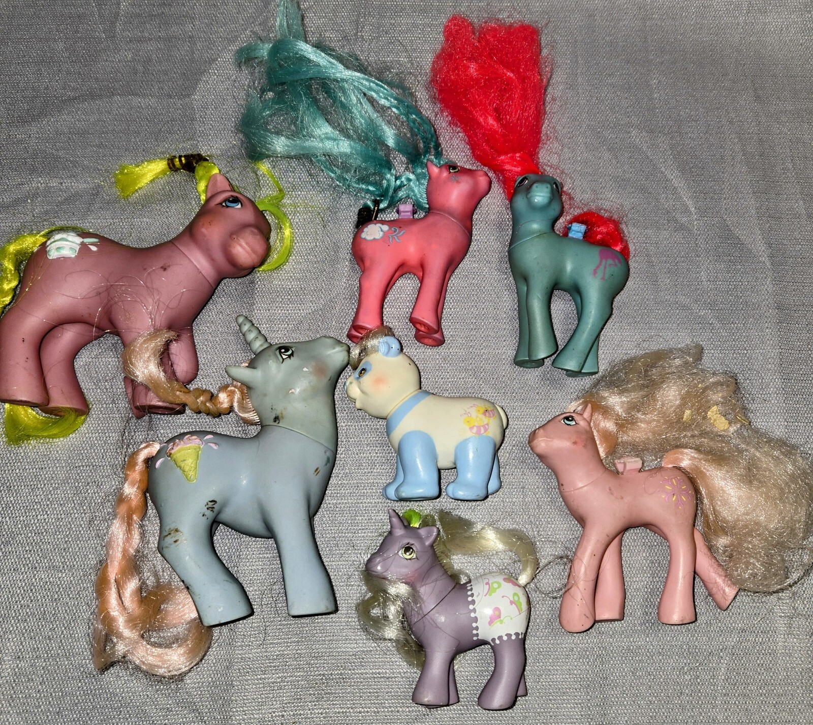Vintage 1980s G1 My Little Pony MLP Set of 7 Estate Fresh Panda and Other Ponies  