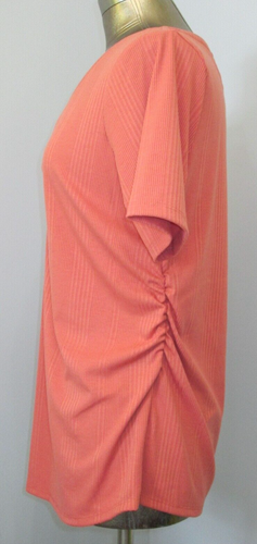 NWOT Isabel Maternity Orange V-Neck Shirt Women Size L Chest 37 Ribbed 201-29952 - Picture 2 of 7