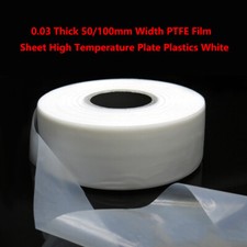 0.03 Thick 50/100mm Width PTFE Film Sheet High Temperature Plate Plastics White