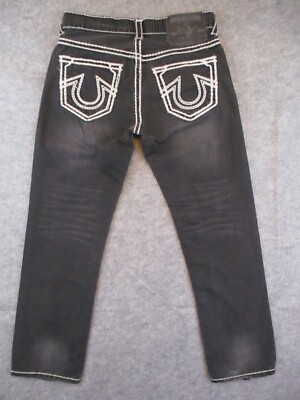 TRUE RELIGION〈RICKY QT〉デニムパンツ（W34）濃紺　USA True Religion Ricky Super QT Jeans Womens 34 Black Denim