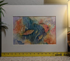 8X14 FISH OCEAN BEACH WATERCOLOR PAINTING Matted Signed New *Moving Sale Must Go — photo 6