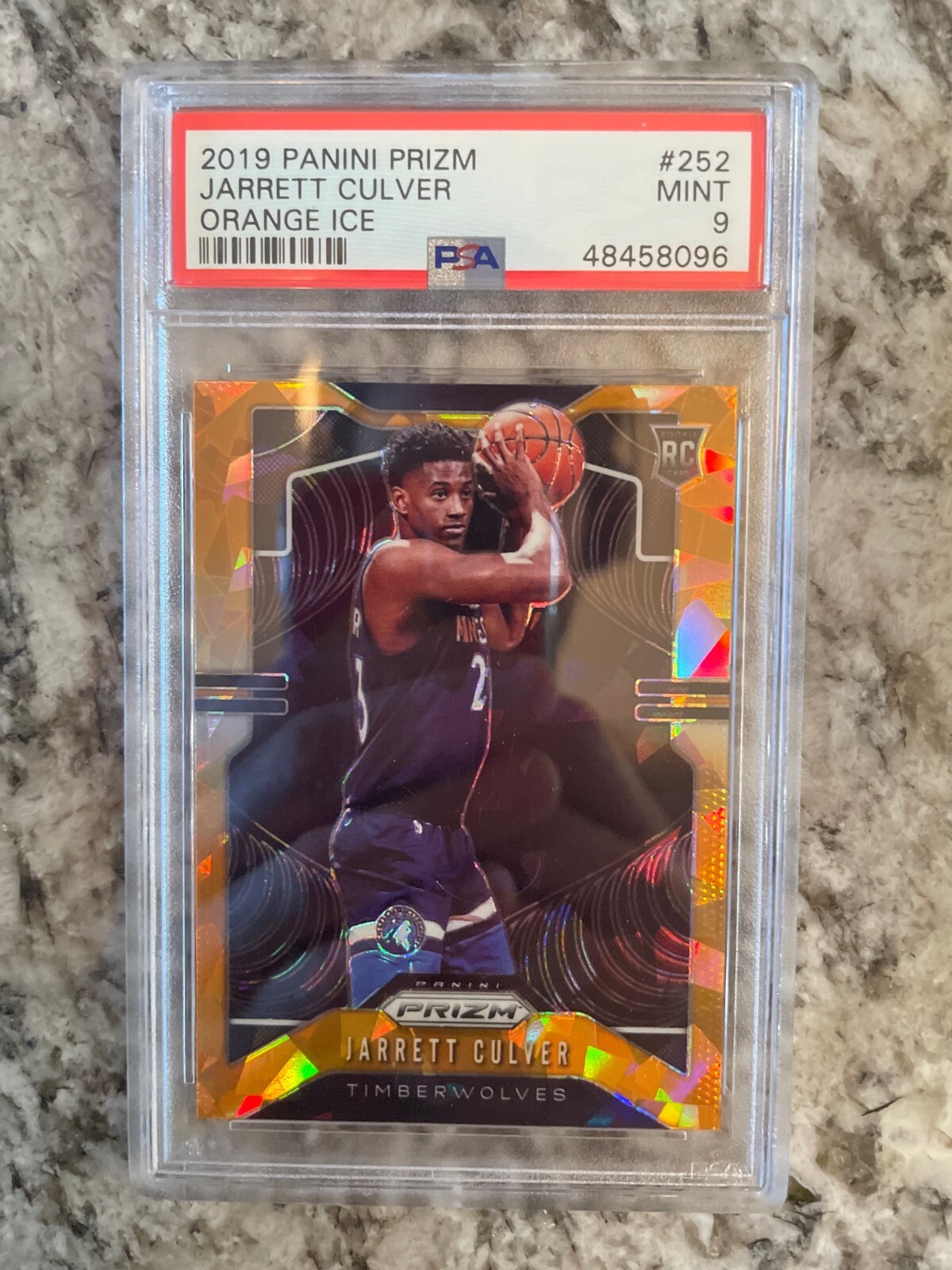 2019-20 Panini Prizm - Rookie Orange Ice Prizm #252 Jarrett Culver (RC) - PSA 9