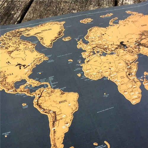 Cartel Mapa del Mundo Estados Unidos Canadá Países Viaje Rasguño + Pegatinas 32" - Imagen 7 de 7