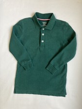 French Toast Uniform Long Sleeve Pique Polo Shirt, Green, Size: XS 4/5 , Unisex