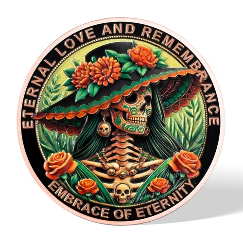 Moneda Memento Mori-Cráneo 3D Real -Día de Muertos-Ficha de Práctica Estoica Diaria Regalo - Imagen 18 de 24