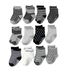 12 Pairs Baby Boy Stripe Socks Cotton Newborn Infant Toddler Boy Anti Slip Socks