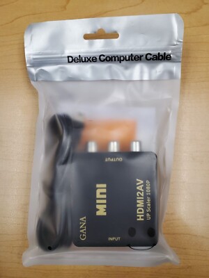 GANA RCA to HDMI, 1080P Mini RCA Composite CVBS AV to HDMI Video Audio Converter