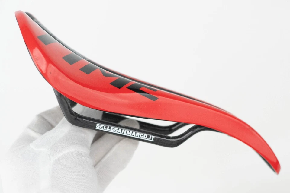 TIME CARBON PRO 黑色红色复古鞍座赛车公路自行车旧 — 第 2/4 张图片