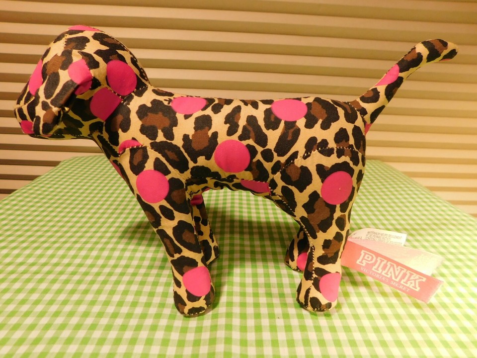 Victoria’s Secret PINK Plush Dog Leopard with Pink Polka Dots eBay