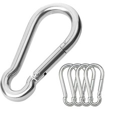 5 Pack 3.15 Inch Stainless Steel Carabiners Clips for Gym Swing Dog Leashes